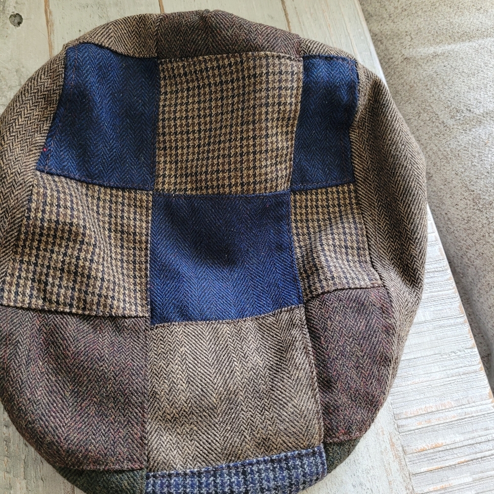 Stetson Patchwork Flat Cap - Blue And Brown - image 7